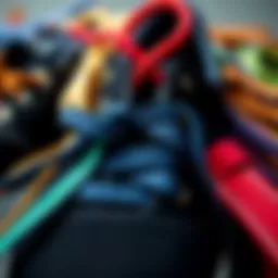 Variety of flat shoelaces showcasing different colors and textures