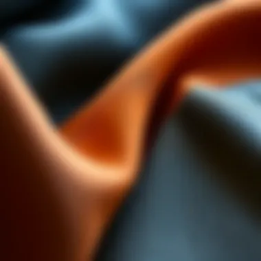 Close-up of fabric swatches showcasing different textures