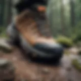 Close-up of anti-slip hiking shoe sole with advanced grip technology