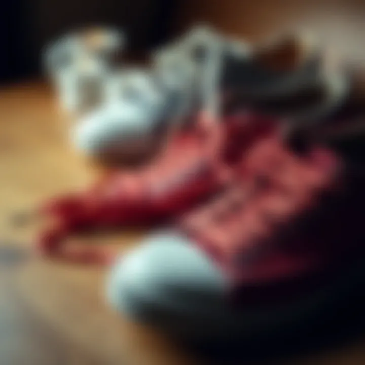 Artistic Display of Flat Shoelaces Flat shoelaces arranged in an artistic manner on a wooden surface