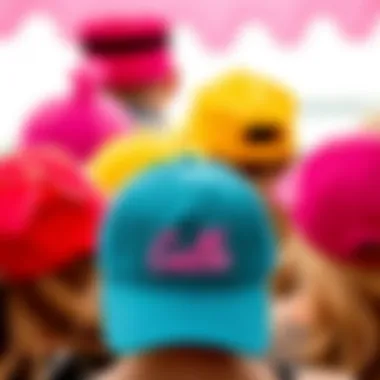 Group of bachelorette hats in vibrant colors