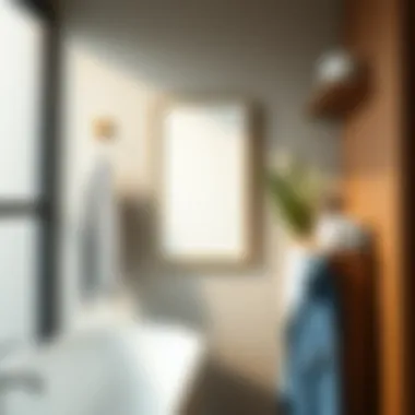 Minimalist bathroom clothes hanger blending with decor