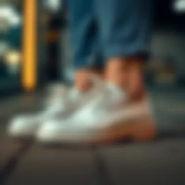 Stylish all-white leather shoes showcasing durability and design