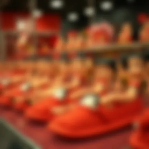 Showcase of Betty Boop House Slippers Quirky Betty Boop house slippers on display