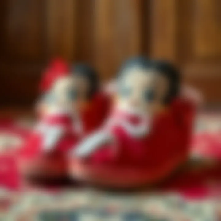 Intricate Design of Betty Boop Slippers Close-up of Betty Boop design on slippers