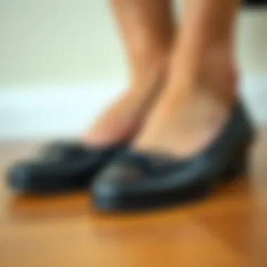 Quality Materials in Black Closed Toe Flats Close-up of black closed toe flats highlighting quality materials