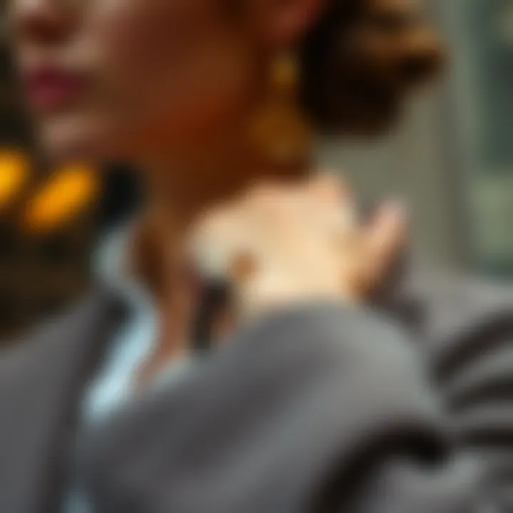 Stylish individual wearing the black tourmaline and citrine bracelet in a chic outfit