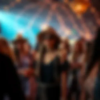 Diverse Bohemian Looks at a Social Gathering A stylish gathering featuring diverse bohemian looks at a party