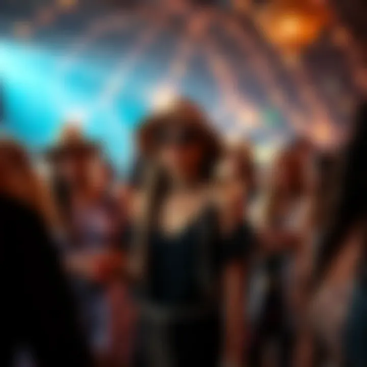 Diverse Bohemian Looks at a Social Gathering A stylish gathering featuring diverse bohemian looks at a party