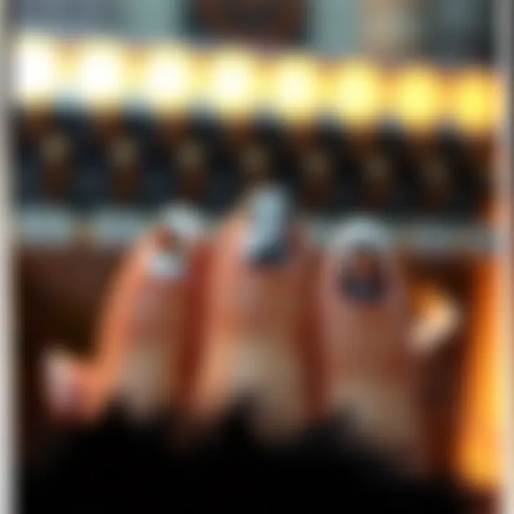 A stylish set of nails adorned with boho stickers, highlighting a blend of art and individuality