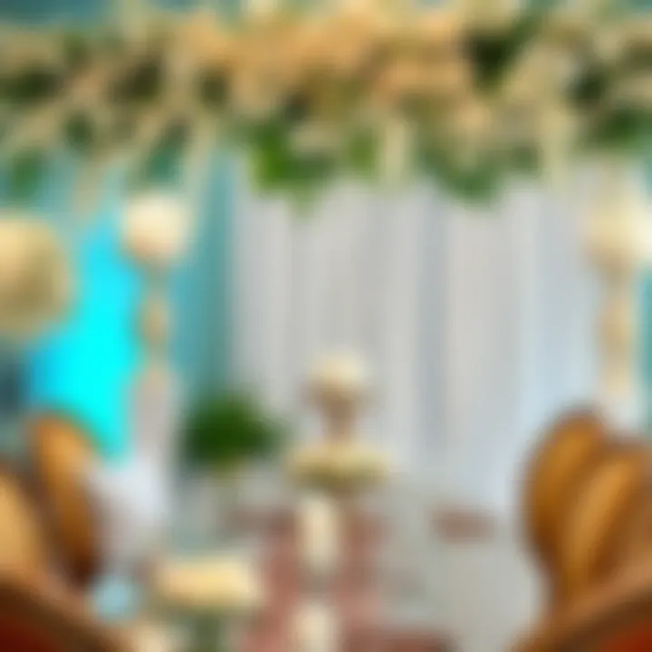 A beautifully arranged bridal shower setup featuring sashes