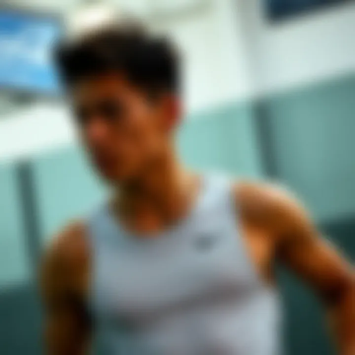 Buckle tank top worn in an athletic environment