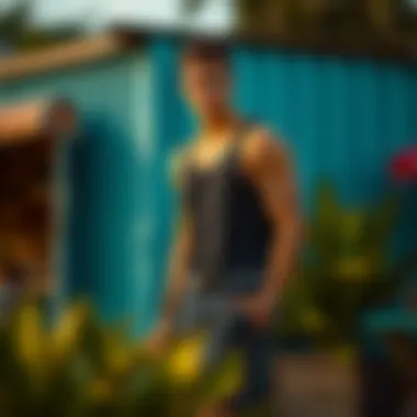 Buckle tank top paired with casual shorts for a summer look