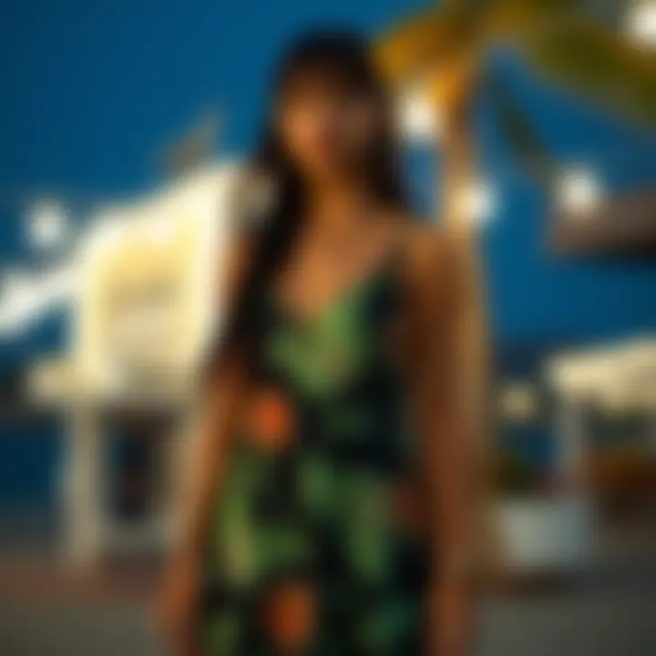 Casual dress paired with accessories for a night out