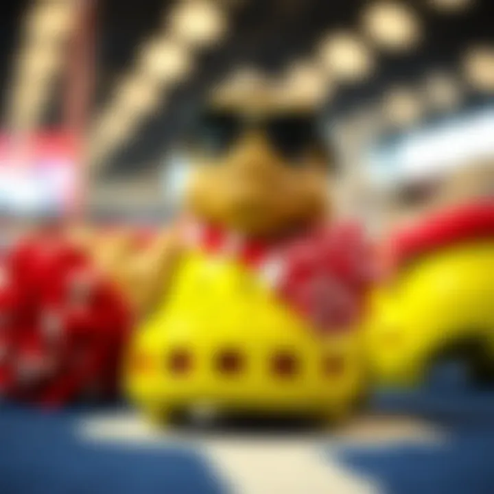 A fashionable Croc adorned with cheerleading Jibbitz, highlighting personal style