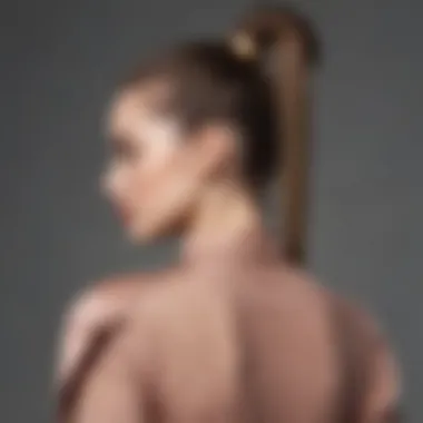 A chic outfit complemented by a claw clip ponytail hair extension.