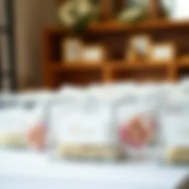 Clear containers beautifully arranged for a wedding event showcasing organization