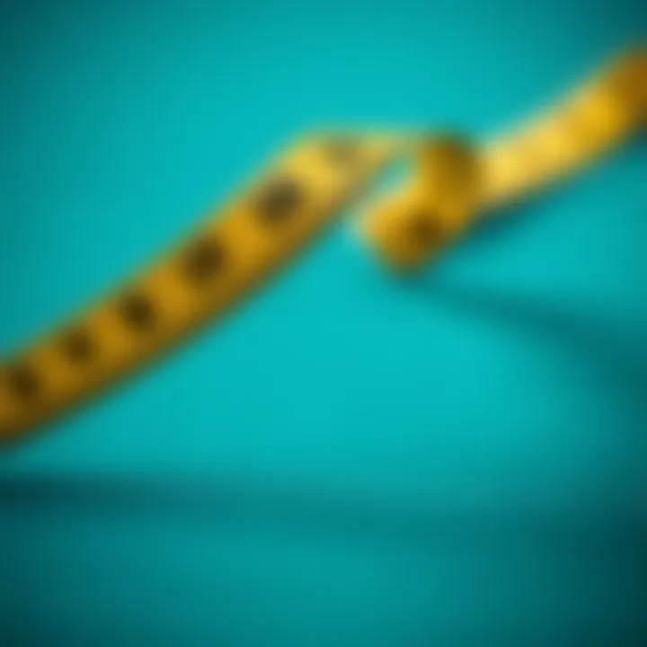 Detailed Look at Measuring Tape Markings Close-up of fabric measuring tape with markings