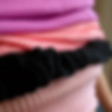 Textural Diversity in Crop Tops A close-up of different fabric textures used in crop tops highlighting quality and versatility