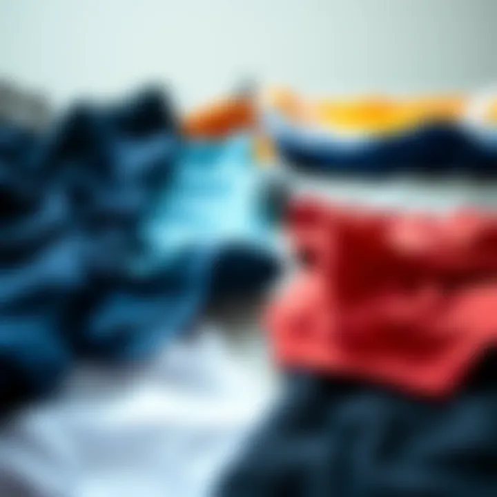 Different materials used in swimming trunks laid out for comparison