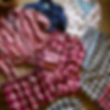 Diversity in Pajama Design Options Variety of pajama designs laid out to showcase diverse styles