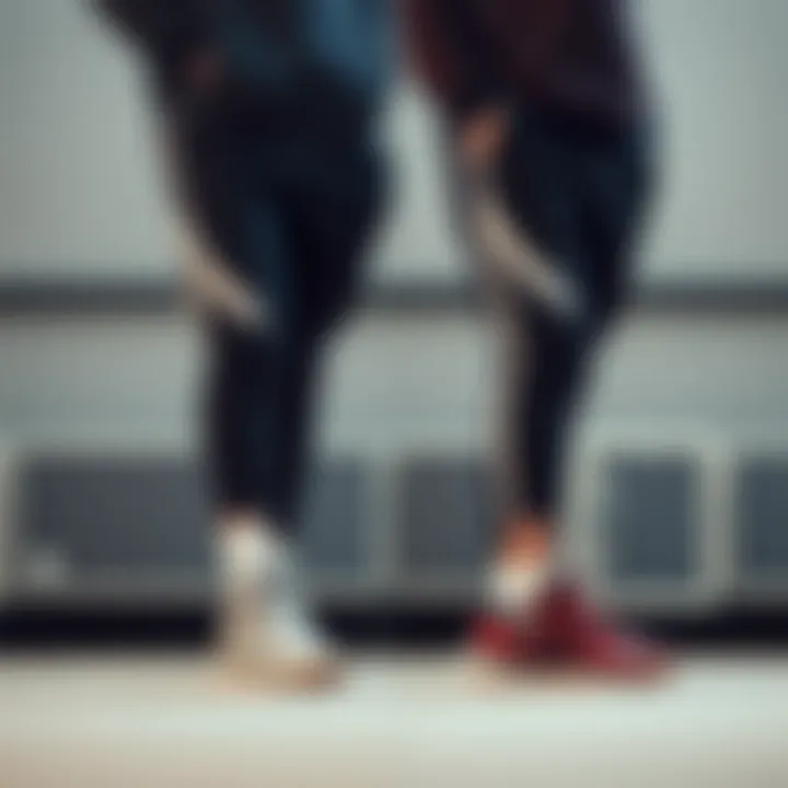 Fit Variations in Basketball Pants A side-by-side comparison of fit variations in basketball pants