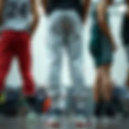 A range of basketball pants showcasing different styles and cuts