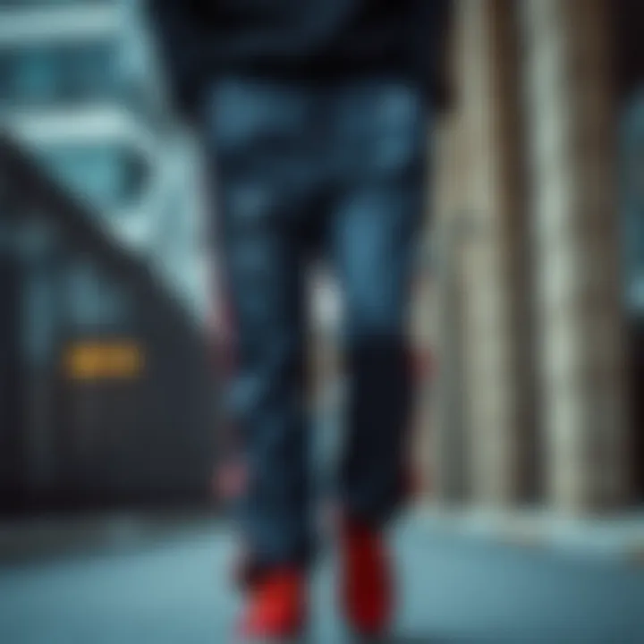 Trendy Basketball Pants in Urban Fashion Trendy basketball pants styled in an urban setting