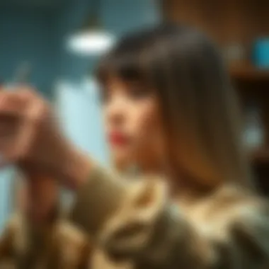 Styling Options for Straight Synthetic Wigs A person styling a straight synthetic wig with tools