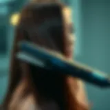 High-tech anion hair straightener in action