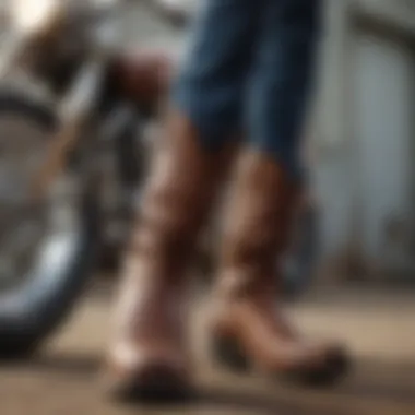 Comparison of cowboy boots and traditional motorcycle boots.