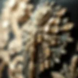 A close-up view of a crystal patch on fabric, showcasing intricate designs and sparkling details