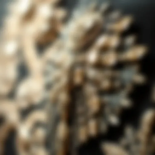 A close-up view of a crystal patch on fabric, showcasing intricate designs and sparkling details