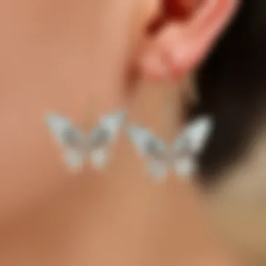 Detailed craftsmanship of cubic zirconia butterfly earrings highlighting their quality