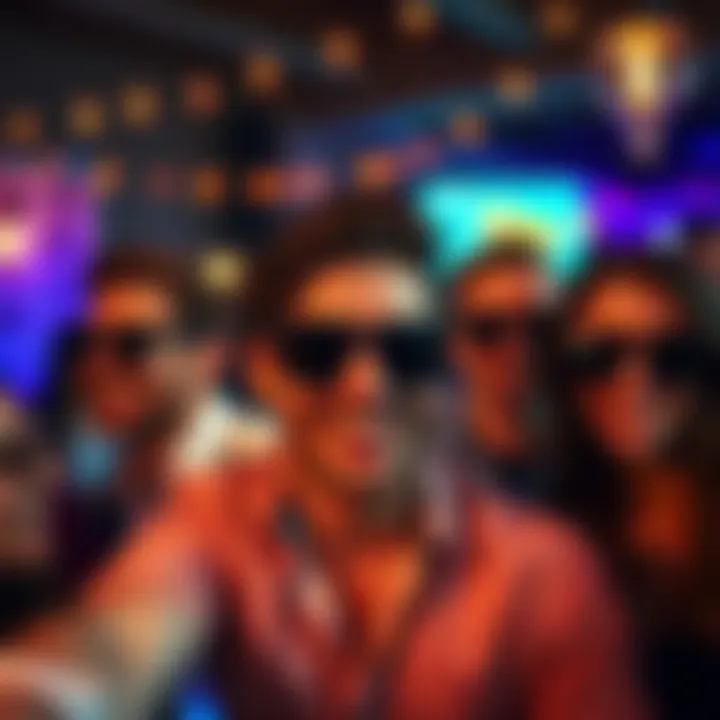 Group enjoying a bachelor party with personalized sunglasses