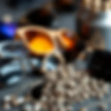 A variety of materials used in custom sunglasses