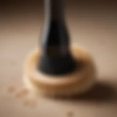 Close-up of the bristles on a double ended foundation brush highlighting texture