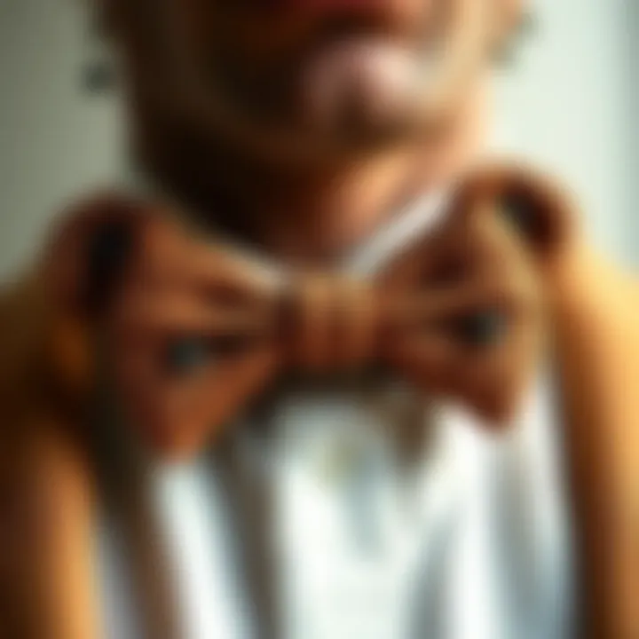 Intricate Design of Teddy Bear Bowtie Close-up of a teddy bear bowtie showcasing its intricate design and texture