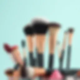 A curated selection of premium makeup brushes arranged neatly