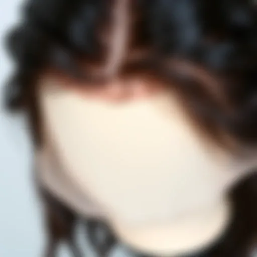 Close-up view of 360 lace front wig showcasing dense, natural texture