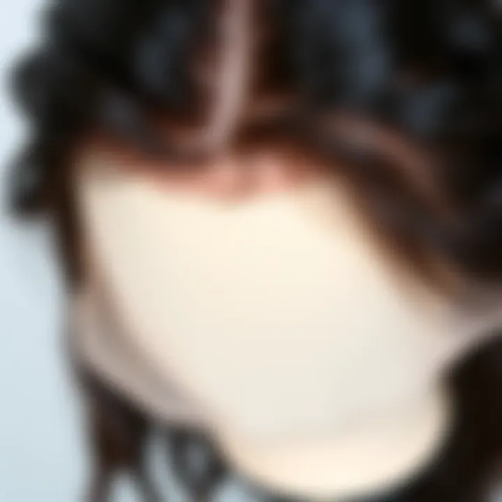 Detailed Texture of 360 Lace Front Wig Close-up view of 360 lace front wig showcasing dense, natural texture