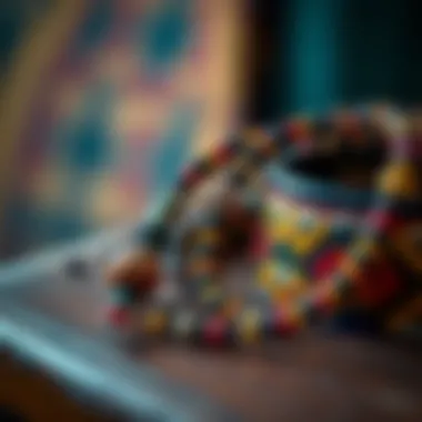 Traditional African Bracelets with Intricate Beadwork An exquisite display of traditional African bracelets showcasing intricate beadwork and patterns