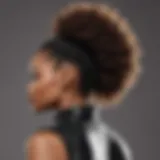 Close-up of an afro puff drawstring ponytail showcasing texture and volume