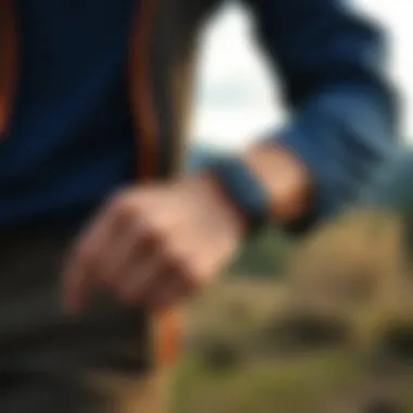 AirTag wrist band worn during an outdoor activity