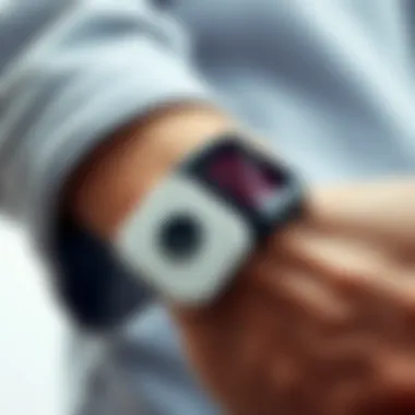 Close-up of the AirTag inserted in a wrist band