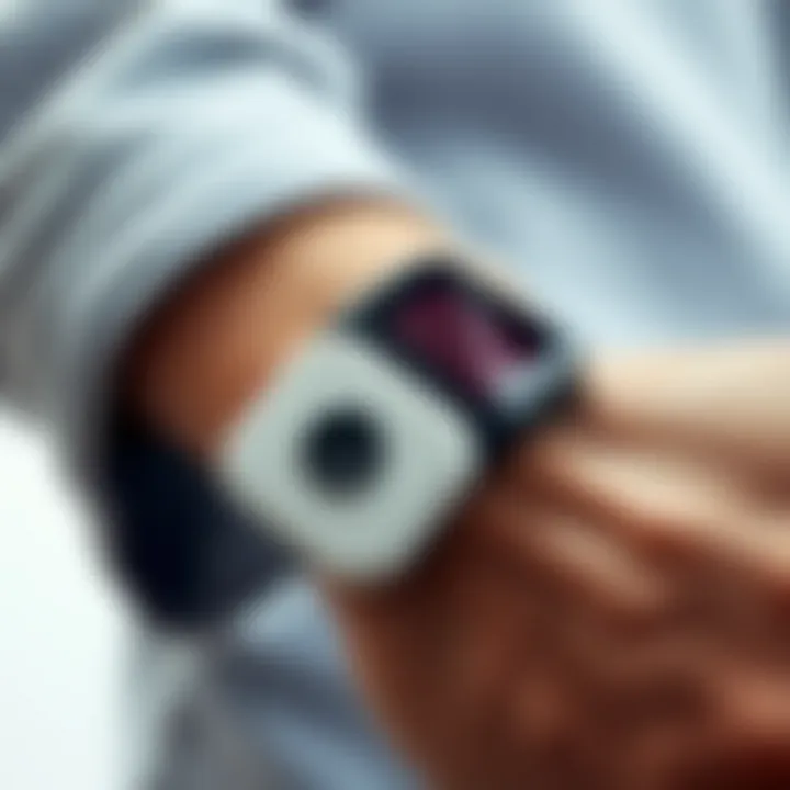 Close-up of the AirTag inserted in a wrist band