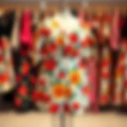 Colorful plus size floral romper on display