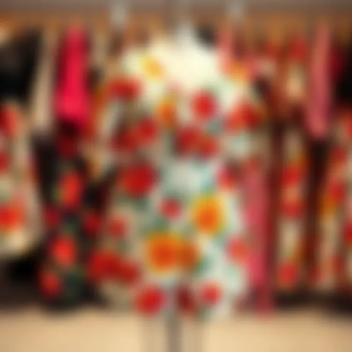 Colorful plus size floral romper on display