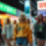 A vibrant display of anime-inspired clothing showcasing various styles