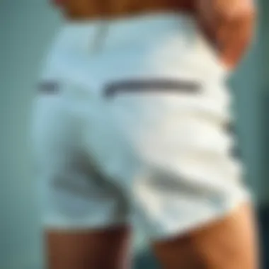 Fabric Choices for Back Zipper Shorts Different fabric choices for back zipper shorts displayed